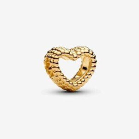 Authentic Beaded Open Heart Pandora Charm - Picture 1 of 5